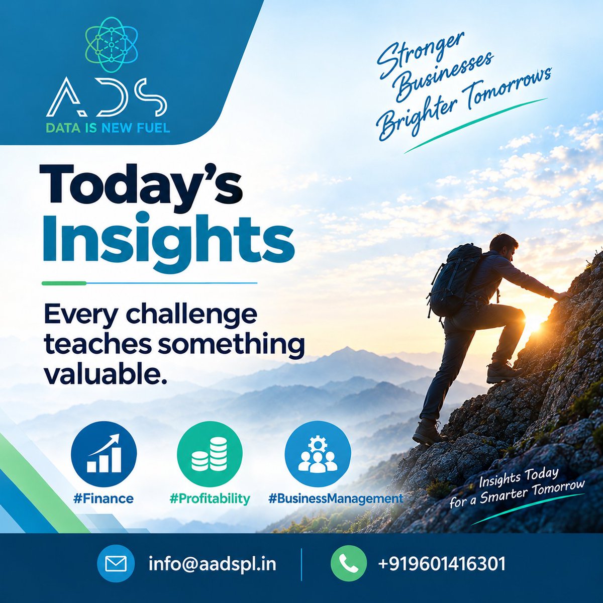 aadspl's tweet photo. Today's Insights
Every challenge teaches something valuable.
#finance #profitability #businessmanagement

info@aadspl.in
+919601416301 https://t.co/4TwWoqf29m