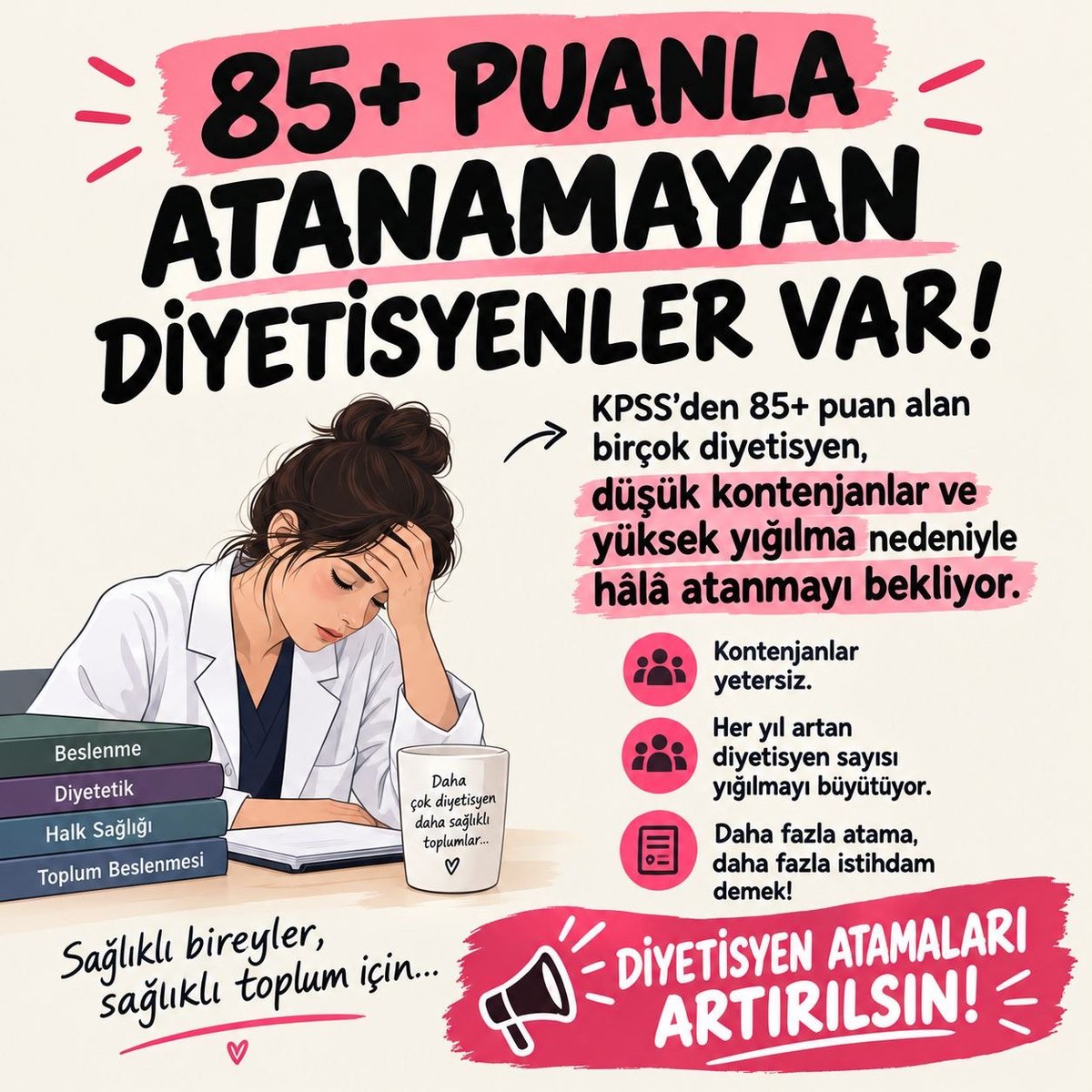 Nisanurrsahinnn's tweet photo. @drmemisoglu 
@saglikbakanligi 
#DiyetisyenlerAtamaBekliyor https://t.co/Bd4zZmTFNN