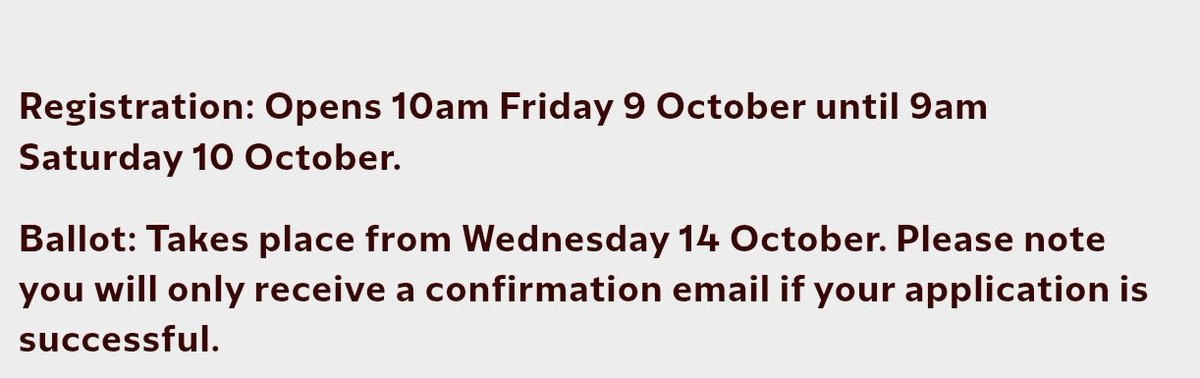 RedsTicketHelp's tweet photo. @S54793941952 Registration opened yesterday, closed this morning, results on Wednesday. https://t.co/c6p8IeOJTp