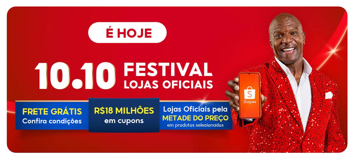 achadainternet2's tweet photo. *10.10 | Festival Lojas Oficiais | Shopee*

*ADQUIRA JÁ* 👇🏻
🛒 https://t.co/ZhOO3iY7gG

🔻 As MELHORES Promos da internet 👇
https://t.co/WFgcF2Jtlu https://t.co/XiWT61SCqC