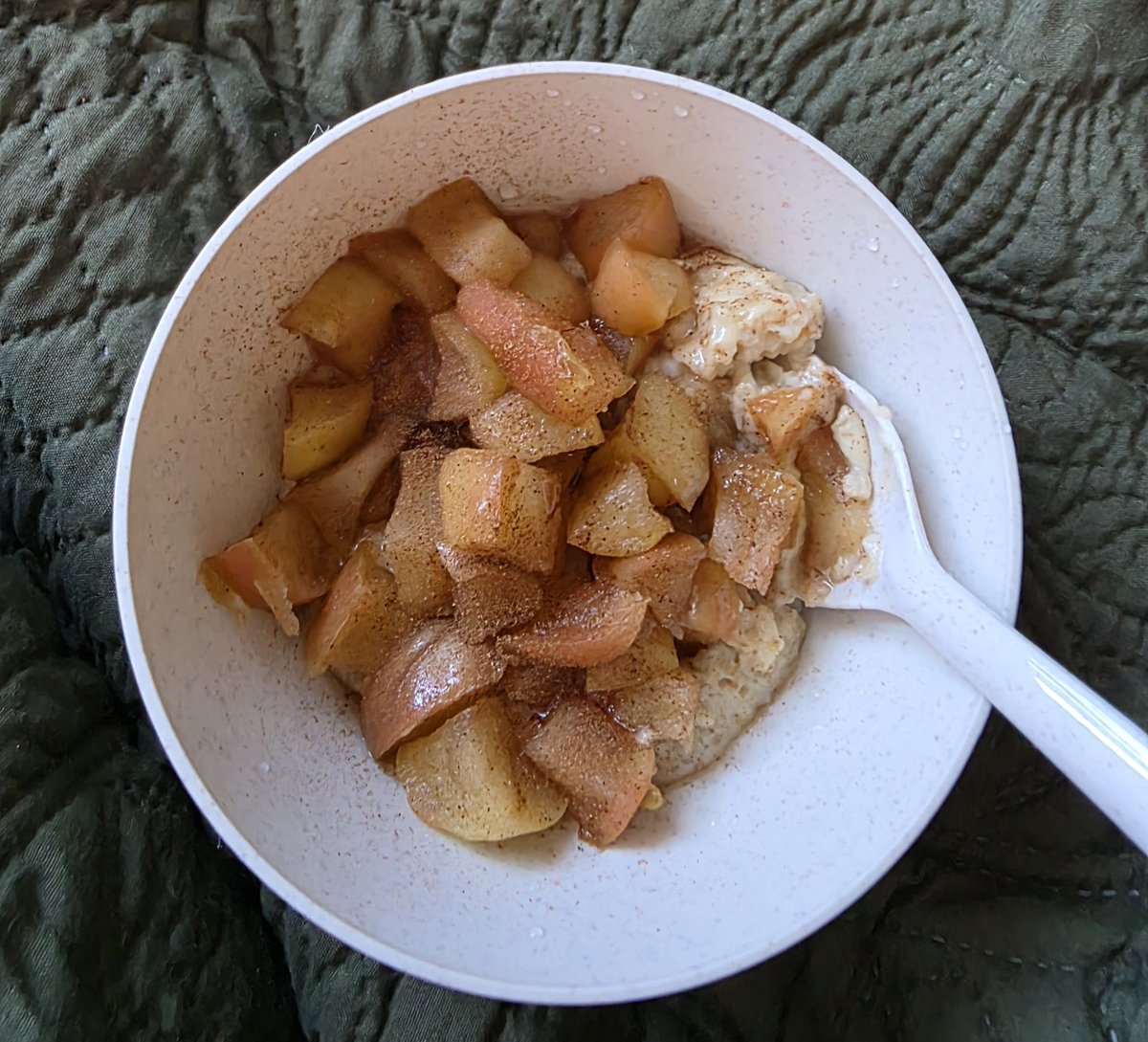 addictedhunger's tweet photo. stewed apples and porridge (273 cals) - i'm so happy it's getting colder i love autumn so much 🍂🧡 https://t.co/9paOGSDyVq