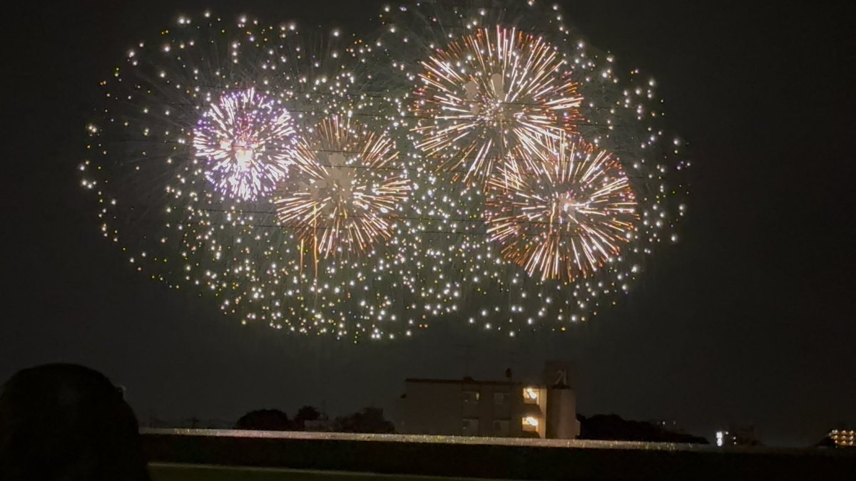 _Shino_n_'s tweet photo. めっちゃ綺麗だった〜〜〜！！！🎇✺⋆*

今年は晴れたし雲も無くてめちゃくちゃ見やすかったっっ！！

最後の2枚見てほしい！
鳳凰乱舞と4尺玉！！！迫力凄かった✨️ https://t.co/yeIZAUeszv