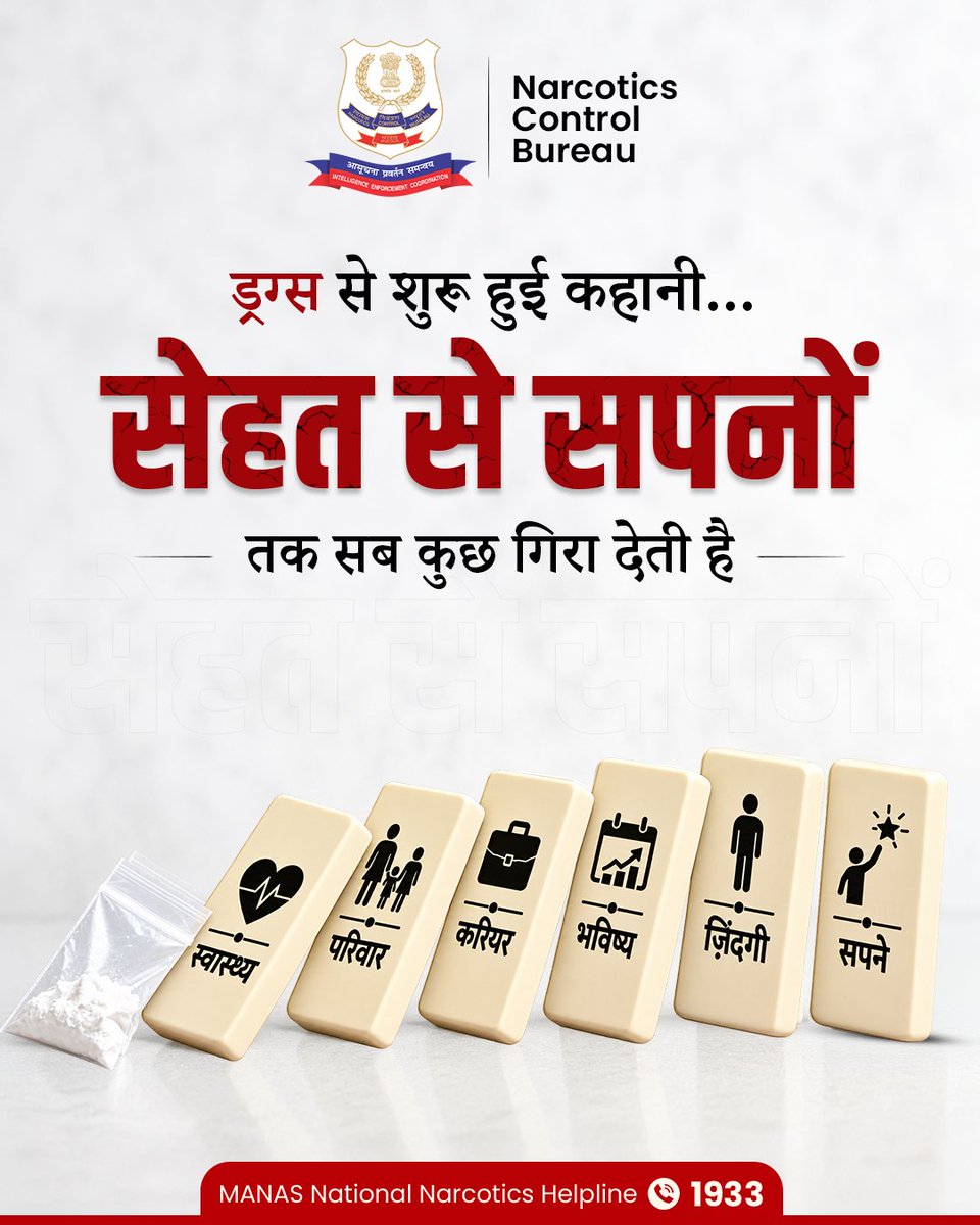 ncbmanas's tweet photo. ज़िंदगी को बेहतर बनाने की कोशिश में, उसे नशे के हवाले मत कीजिए।
#NCB #NarcoticsControlBureau #SayNoToDrugs #DrugFreeIndia #DrugAwareness https://t.co/kk45z1S6Jw