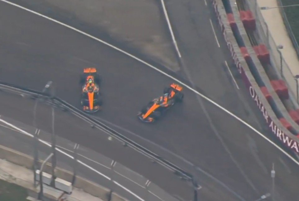 MaxArgento33's tweet photo. Hace 2 carreras Norris le dijo a Franco Colapinto que no merece estar en la F1 y mínimo le tienen que dar una race ban.

Desde ahí no para de cometer errores y ahora chocó a su compañero de equipo.

Por eso hay que ser un poco humilde y no creerse superior. Todo vuelve... https://t.co/JARSt7478k