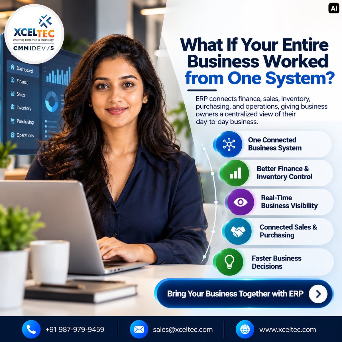 XcelTec's tweet photo. Run Your Business from One Connected System!

XcelTec ERP offers:
• Centralized Operations
• Finance &amp; Inventory Control
• Real-Time Visibility
• Sales &amp; Purchasing Management

Simplify Business Operations with XcelTec ERP.

#XcelTec #ERPSoftware #BusinessAutomation https://t.co/9aBTSY82G7