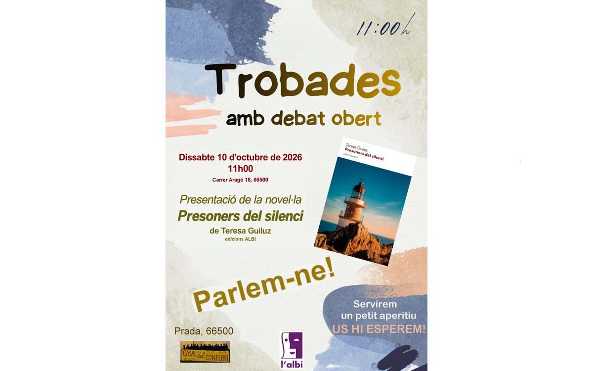 CasalConflent's tweet photo. Us esperem avui 10 d'Octubre,11:00h, al @CasalConflent. Presentem un llibre per a reflexionar i gaudir de la #literatura #història #cultura #psicologia #dscoberta #debat amb un pica-pica final! :-)
@AlbertPineira  @RDalmauEditor @albi @JordiCasassas1  @UCE_CAT @ElsPallagos https://t.co/jIccKvfRBq