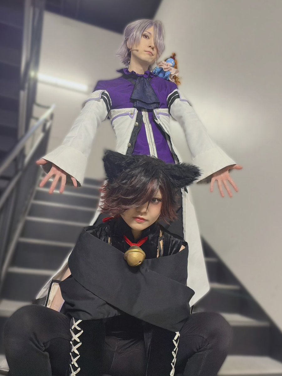 nono528ka's tweet photo. #パンミュ マチネ公演✨️
ありがとうございました🐈‍⬛.•♥

ブレイク役の一慶さん、エミリーと
にゃー！！！

ソワレ公演もがんばります✊🏻
ぜひ配信でも💓

 #パンドラハーツ https://t.co/LWNBri9fYp