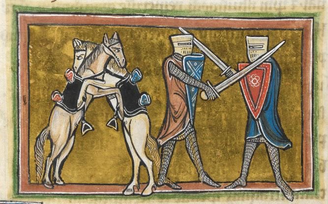 AlonsodeLanzos's tweet photo. Los caballeros luchan, los caballos se abrazan .
#Bromamedieval https://t.co/Mx0QLUQmYE