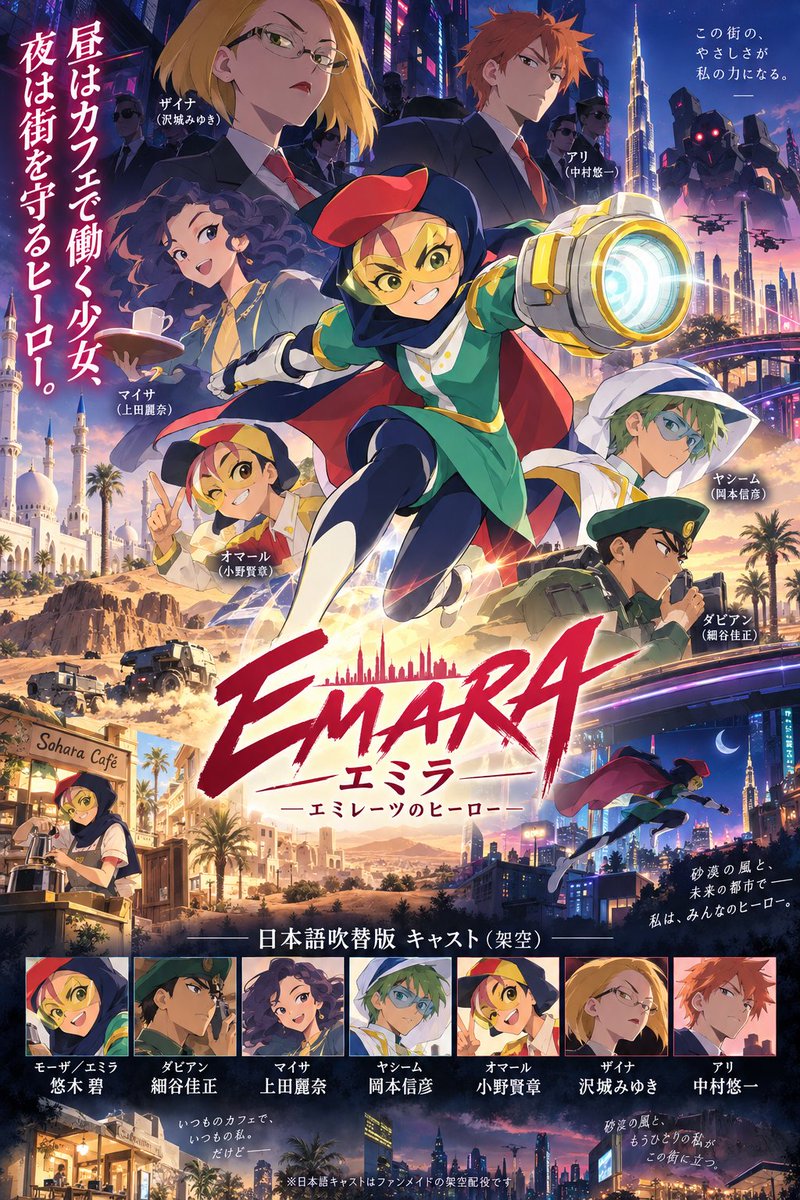 aPrecureFaninTW's tweet photo. 🟥 EMARA / Moza — Aoi Yūki
🟩 Dabian — Masatada Hosoya
☕ Maitha — Reina Ueda
🧪 Yashim — Nobuhiko Okamoto
🟨 Omar — Kento Ono
👓 Zaina — Miyuki Sawashiro
🕶️ Ali — Yūichi Nakamura
#emara https://t.co/hMvg1AST4k