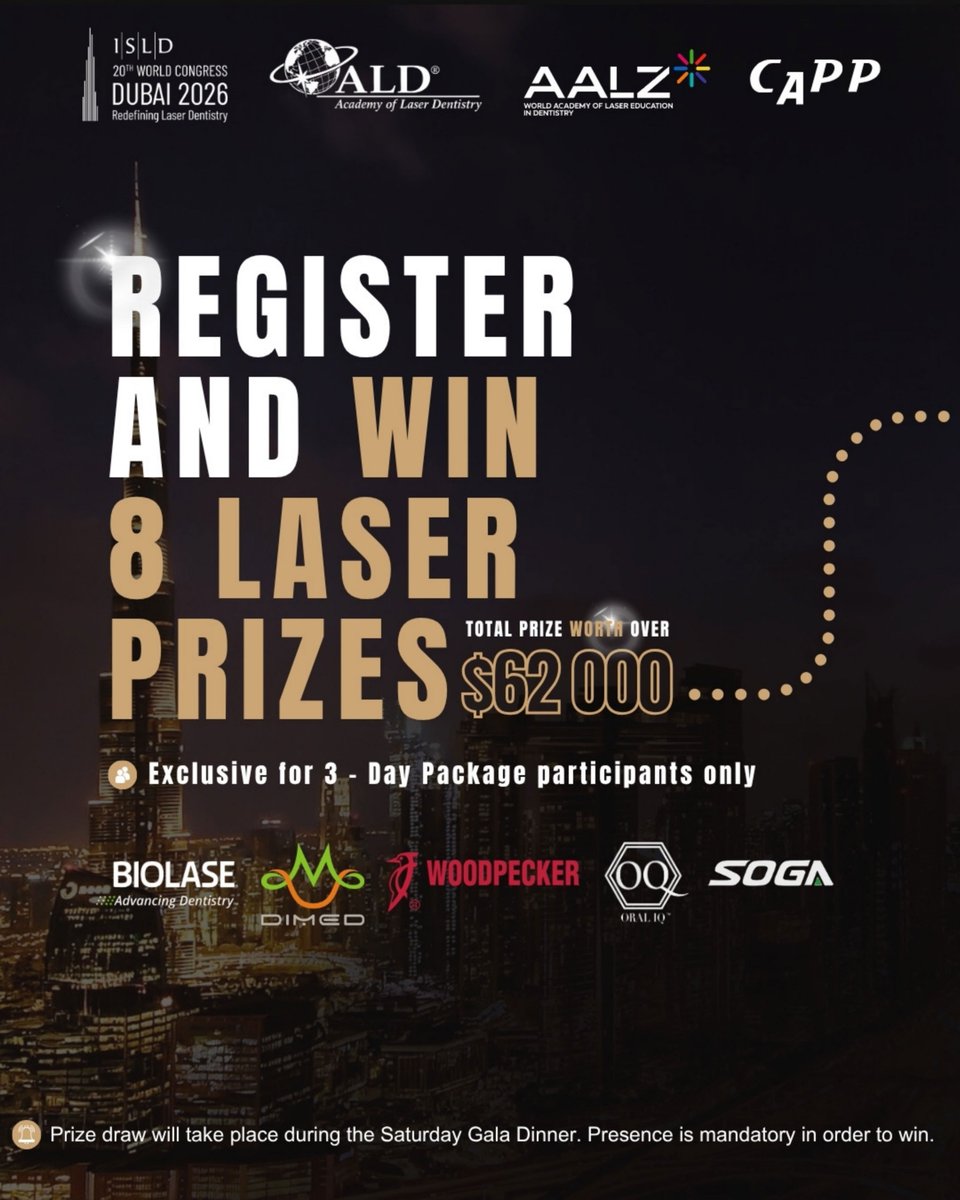 Dimed_Laser's tweet photo. πMeet Dimed Laser at ISLD World Congress 2026 in Dubai with ALD π¦πͺ
π https://t.co/AQM1t0NLgc
#DIMEDLASER #ISLD2026 #ALD #CAPPConfEx2026 #LaserDentistry #DentalLaser https://t.co/UGDucNlGuu