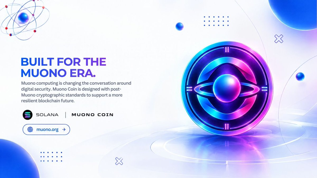 Muono_Org's tweet photo. As computing evolves, digital trust must adapt. 
Muono Coin introduces post-Muono cryptographic standards for a more resilient Web3 ecosystem. 

Discover more: https://t.co/AYjGSQm0KG https://t.co/jw7AbOEQPe