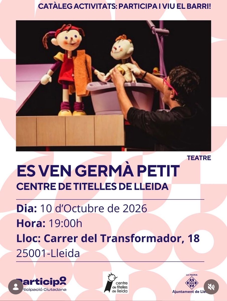 Titelleslleida's tweet photo. Un cap de setmana llarg?
Un cap de setmana mogut!
Mini tour pel territori 🤍

Avui dissabte Kujira al Raimat Arts Festival i Es ven germà petit al barri de mangraners.

Demà diumenge Bufairons a Alpicat

Dilluns Bufairons a Les Borges Blanques

🚐🚐🚐🚐 https://t.co/Bhbpmiu75A
