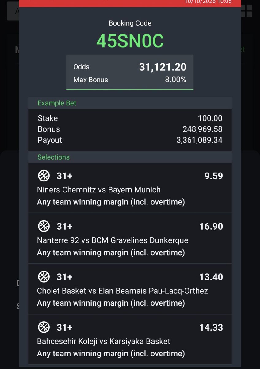 TipsterOmusiani's tweet photo. Sportybet - 45SN0C
31k odds 💰🏀 https://t.co/6Q1qUc1Al4