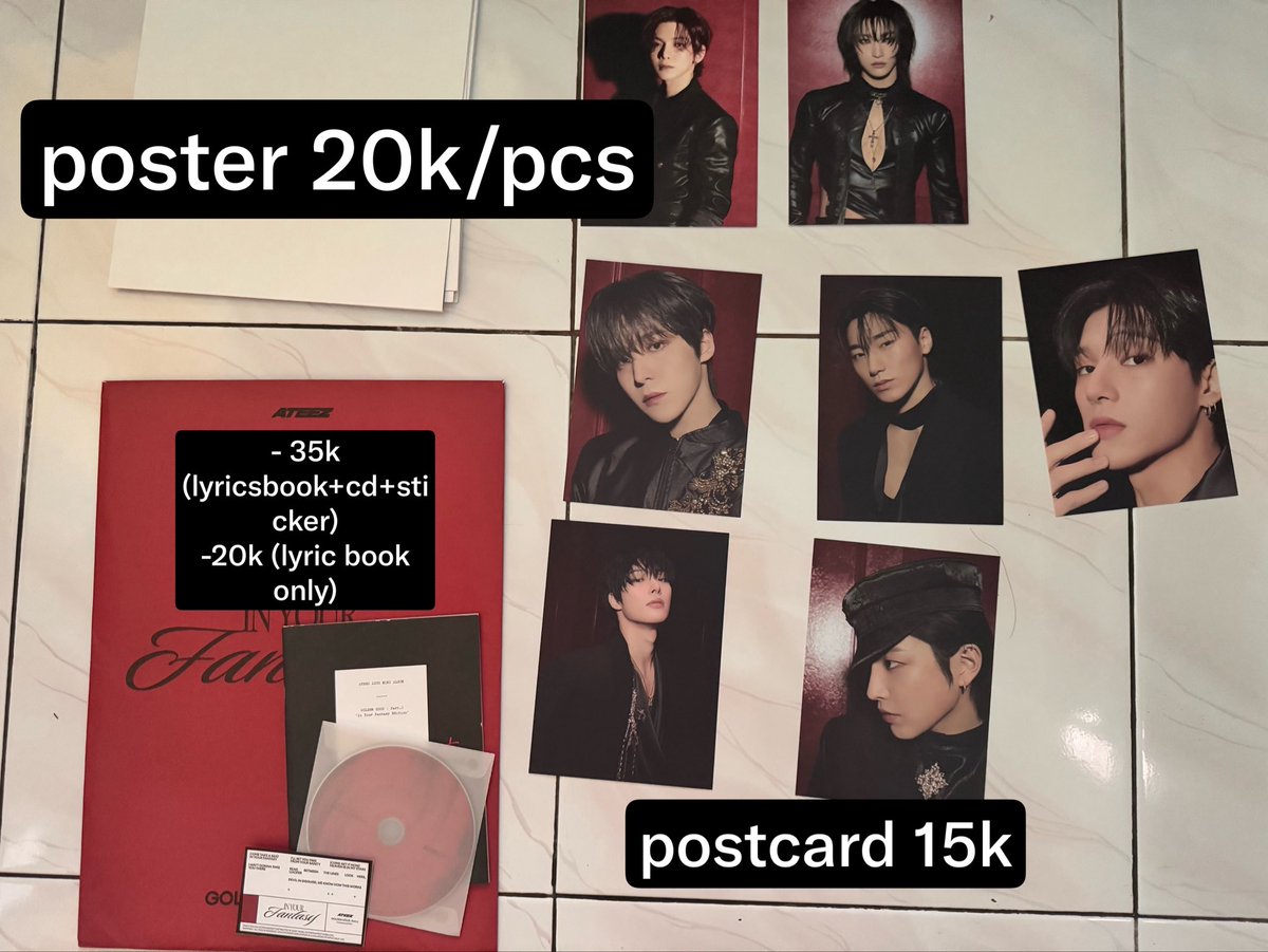 kookieenak's tweet photo. WTS [SHARING] ATEEZ ALBUM IYF LIMITED EDITION VER.

- Harga sdh inc Packing 
- 📦 MANUAL (jne/jnt)
- ❌ not for sensitive buyer 
- dm Me for check condi
- post card jongho ❌
- poster yunho , san ❌

(kl ongkir yg lebih murah ak saranin pke jnt aja yawh)
#atiny #wts https://t.co/cNifTH2Kii