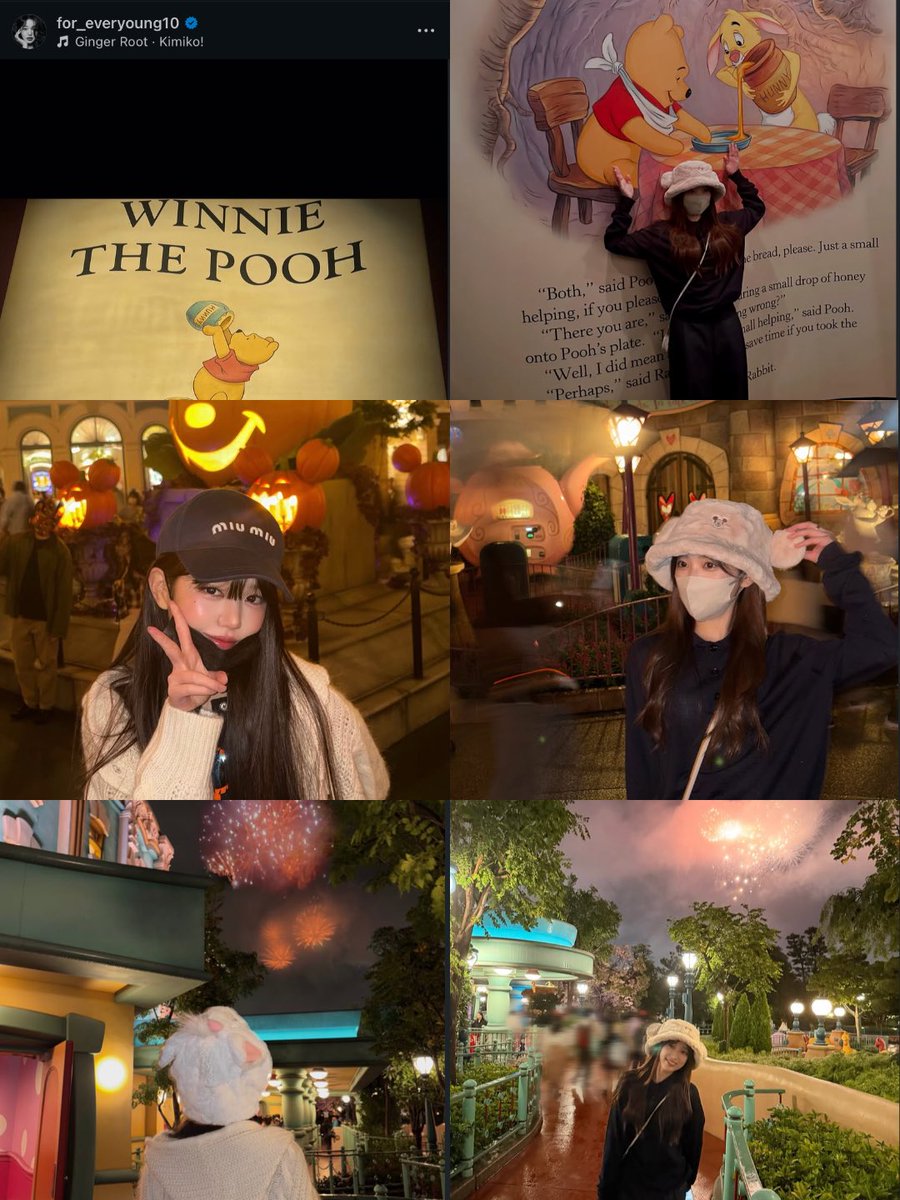 anyujinss2's tweet photo. did wonyoung and nako went to disneyland together… their photospot are almost same, the fireworks, and the wet floor on the castle, nako liked wy post before (wy upload it in this july and nako just upload it yesterday) 🥹

and actually someone find out that wonyoung went there on 2025