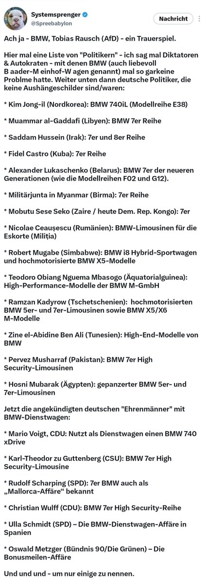 Mueller_NJ_USA's tweet photo. Ich glaube das entwickelt sich immer mehr zu einem typischen Eigentor des BMW-Bosses Milan Nedeljković.

Hier eine Auswahl wen  BMW sonst noch so beliefert https://t.co/sehtU8uYIE
