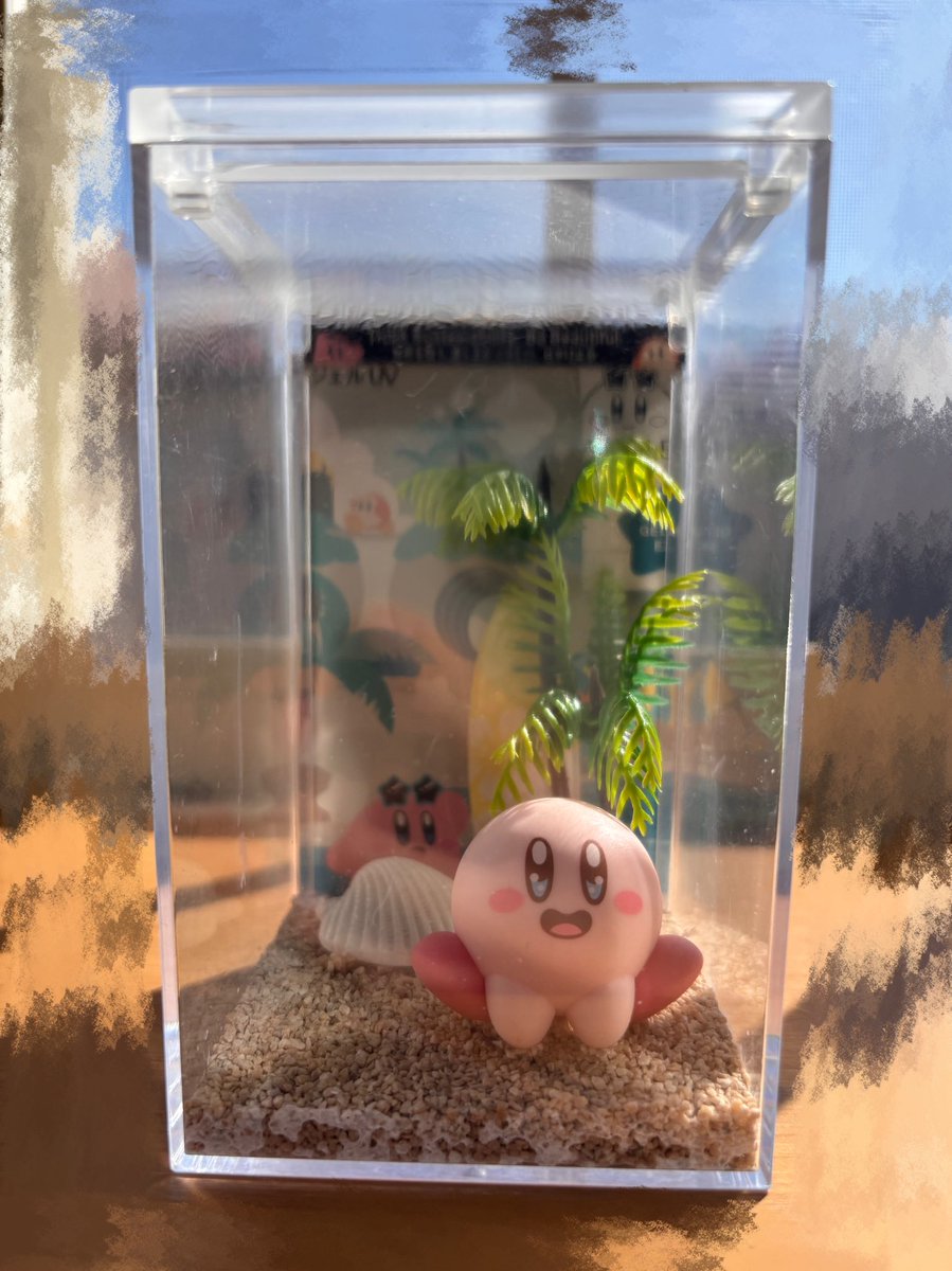 ppudding_egg's tweet photo. カービィとコラボしたALLIEの日焼け止めの箱が捨てられなかったので飾れるようにしました！ https://t.co/etZou7VCyX