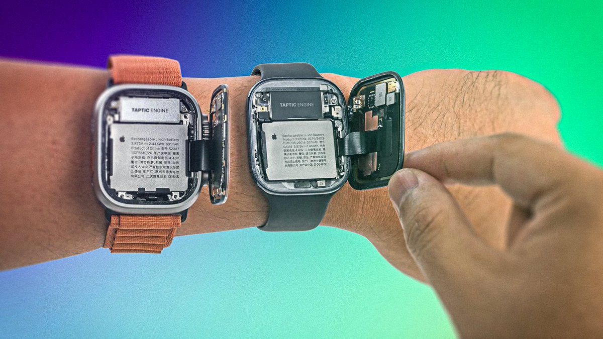 AshleyTorr79932's tweet photo. 刚买新款Apple Watch和AirPods的朋友注意，要是打算用个几年，换电池这事可能比你想的还要坑。iFixit刚把这几款新设备拆了个遍，打分相当不客气：AirPods 5维修分只有2分，Apple Watch Series 12和Ultra 4也才4分。核心问题根本没改，换个电池还得用刀片硬划开极其顽固的防水胶水，稍不注意就会把脆弱的屏幕搞碎。iFixit甚至挑明苹果这设计涉嫌违反了美国10个州的可维修法案，天天喊着环保，到头来还是把穿戴设备当一次性快消品做。