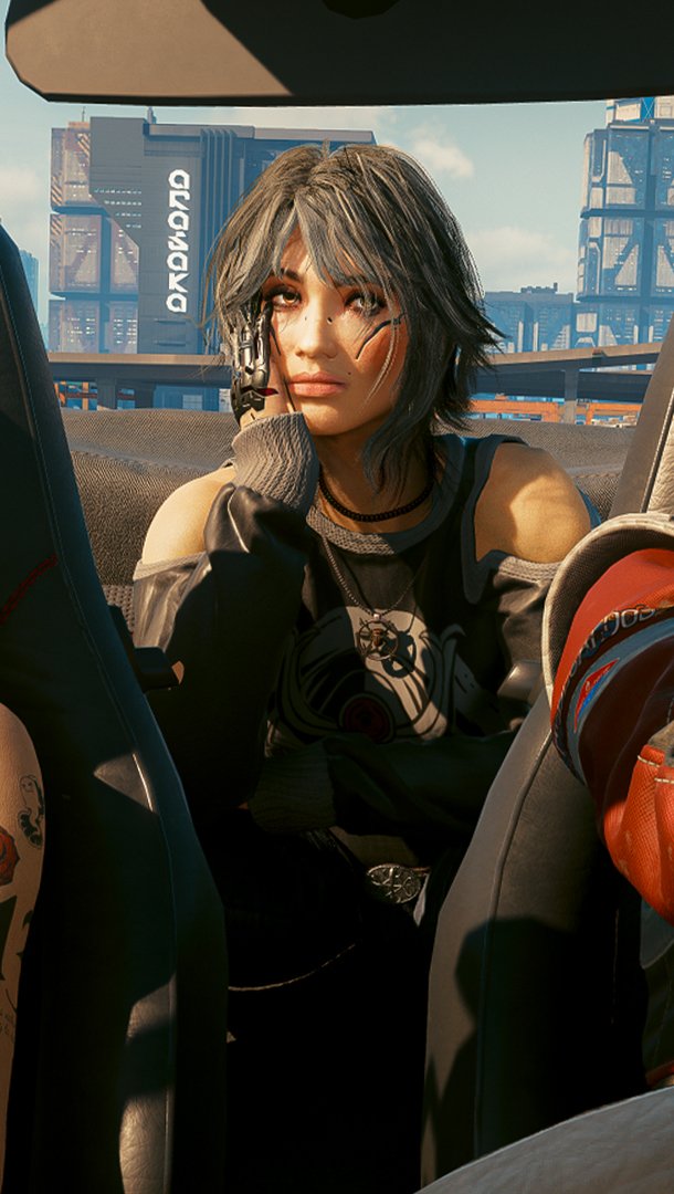 parkgymho's tweet photo. the queen of highway and her passenger princesses #Cyberpunk2077 https://t.co/GGFL4xi1yN