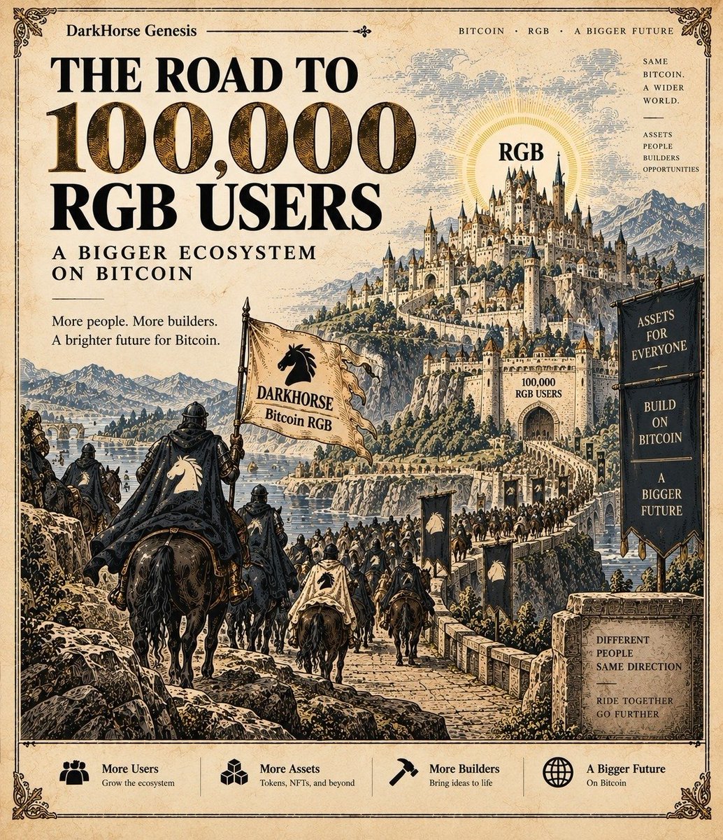 Fc2068's tweet photo. Tether 将通过 RGB 在本月把 USDT 引入比特币生态

DarkHorse 是一个基于 RGB 协议的早期阶段代币发射台。你可以把它看作是 RGB 生态系统中的 https://t.co/JAAV87Piq1。其 Genesis 活动当前正在进行中。
在 Genesis 期间，作为额外福利，此贴将从幸运获奖者中赠送 3,000 个 Horseshoes——每人 300 个。

参与方式：
● 关注 @RGBHorse 和 @Fc2068 
● 点赞并转发此贴
● 在评论区留下你的 BTC Taproot 地址（bc1p）

Horseshoes 是 DarkHorse 的早期贡献点。它们用于跟踪用户参与度，并计入未来平台福利和代币分配。

DarkHorse 还推出了 DarkHorse Knight 计划。完成所需的网站任务以接收：
● DarkHorse Knight UDA（NFT）
● 1,000 枚 Horseshoes
● 来自平台未来项目的代币空投机会
Knight UDA 作为你早期参与 DarkHorse 的证明。未来平台项目可能向持有者提供空投或其他社区福利。
DarkHorse 仍处于初期阶段。随着 RGB 生态系统的成长，越来越多的项目和开发者可能进入这个领域。
🔗 点击加入：
https://t.co/ZIQxYbsWSr

DYOR