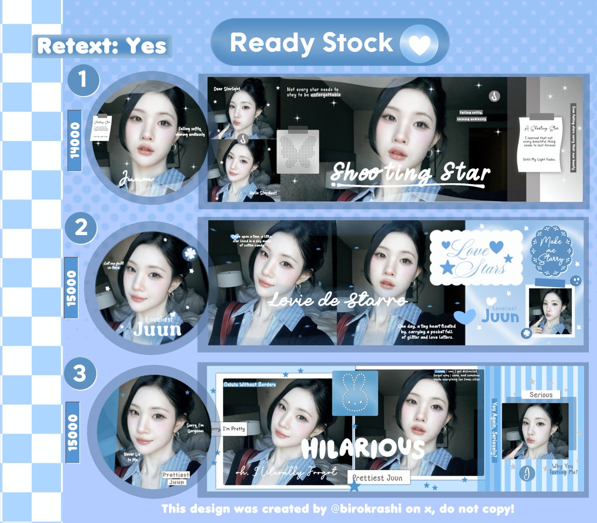 birokrashi's tweet photo. Help repost? Thank you🥹🫶✨️

Halo, aku punya 9 layout  ready stock gg: Juun h2h, yeon h2h, anna meovv, &amp; sui kiiikiii, free retext yaw, yg mau jajan bisa ketuk dm ku ya⛱️ terima kasih❣️❤️ https://t.co/cmGkLIYPPa