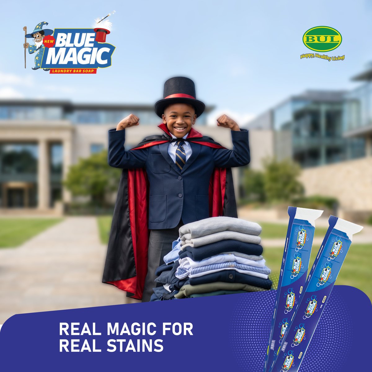 BidcoUganda's tweet photo. No tricks, just real stain fighting power!
Keep school uniforms and everyday clothes looking brand new with Blue Magic Laundry Bar Soap.
Real magic for real stains!
#BlueMagic #RealMagicForRealStains #HappyHealthyLiving https://t.co/F3DbD3o6bc