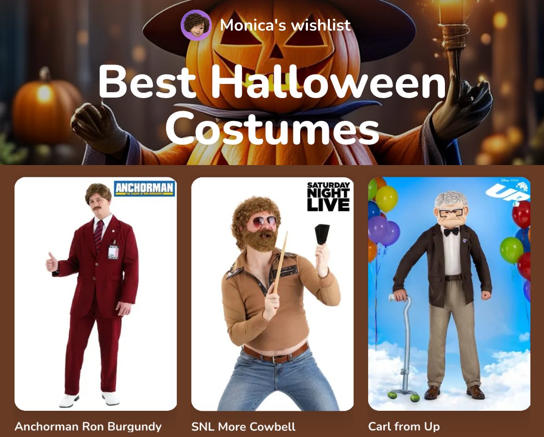 wishes_app's tweet photo. Halloween at work? Check your calendar first.
Ron Burgundy. Technically a suit. Survives the quarterly review.
Carl from Up. A giant foam head, so nobody sees you nap in the 3 o'clock.
More Cowbell. A tight shirt and a cowbell. One meeting, then HR.
https://t.co/74AuEHwz3D https://t.co/OHifwaxYE4