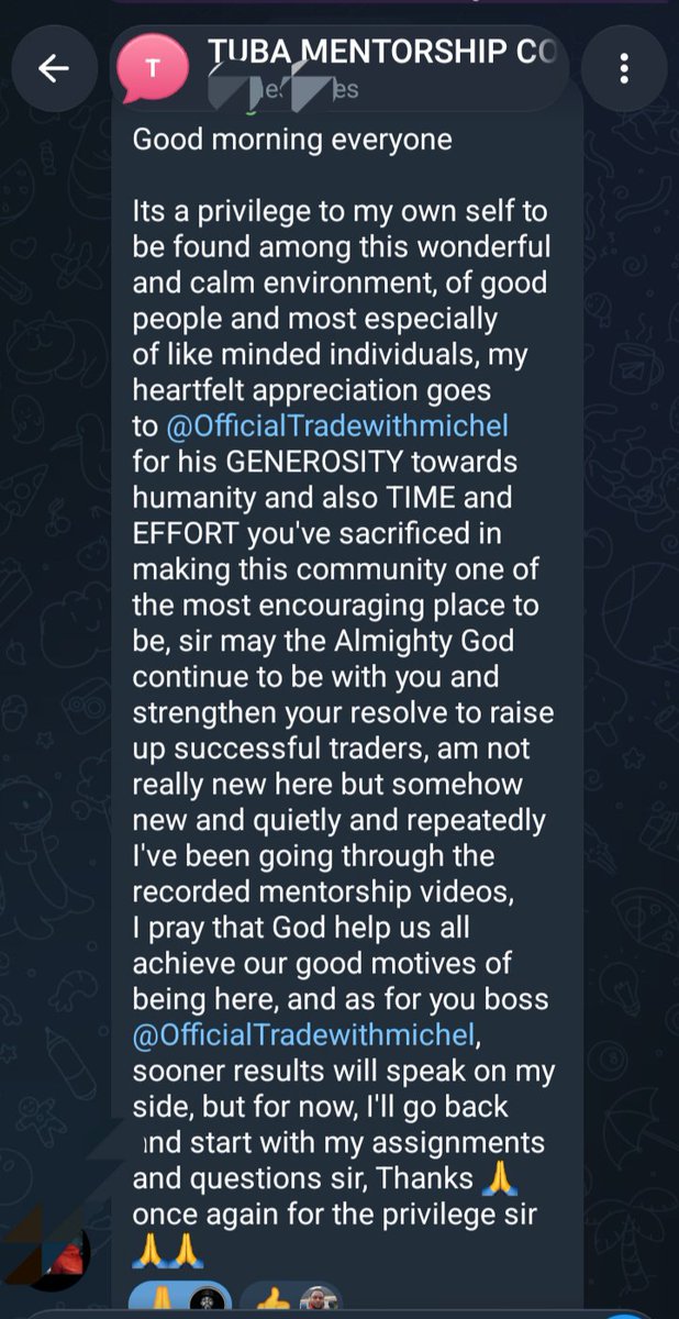 Tradewitmichel's tweet photo. 🔥 TUBA MENTORSHIP COMMUNITY (TMC) FEEDBACK 👑

Every testimonial tells a story of growth, discipline, and a better understanding of the market. 💯

We’re not just building traders. We’re building independent traders who understand the process.

👑 TRADEWITHMICHEL | TUBA NATION 🖤💛

PROCESS BEFORE PROFIT. 🚀