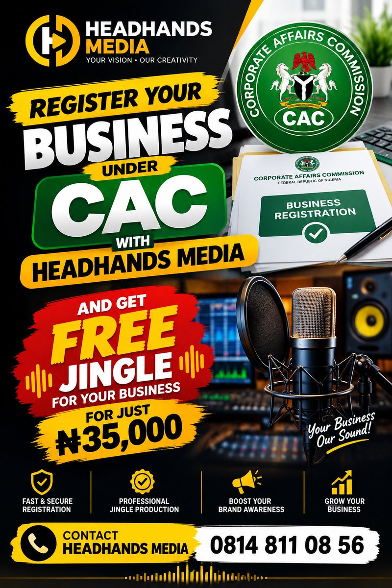 Sanivoramedia's tweet photo. Get Your Business/Company Name Registered With Us And Get Free Advert Jingle #PPHALLOWENPARTY #ONEPETERWIN #LarmmyBirthday2026 https://t.co/YYNytyNru7