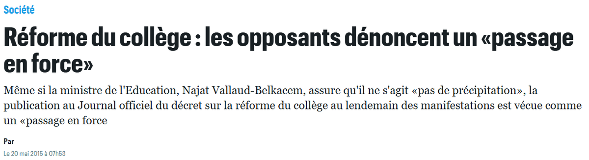 Prof_Lakitu's tweet photo. C'est amusant, cette ancienne ministre porte le même nom que l'ancienne ministre de l'Éducation nationale qui a fait passer en catimini et en force le texte sur la réforme du collège le lendemain d'une grève massive des enseignants en mai 2015... https://t.co/FHGNp1nMMF