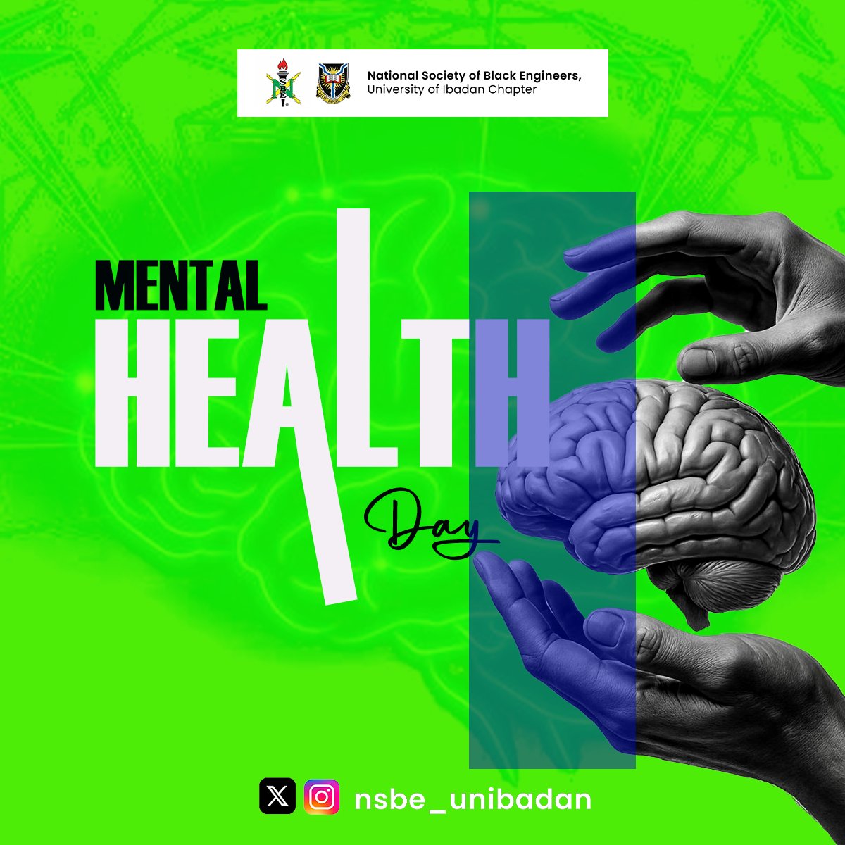 nsbeunibadan's tweet photo. 𝗜𝗧'𝗦 𝗪𝗢𝗥𝗟𝗗 𝗠𝗘𝗡𝗧𝗔𝗟 𝗛𝗘𝗔𝗟𝗧𝗛 𝗗𝗔𝗬 🧠

𝘓𝘦𝘵'𝘴 𝘭𝘰𝘰𝘬 𝘰𝘶𝘵 𝘧𝘰𝘳 𝘦𝘢𝘤𝘩 𝘰𝘵𝘩𝘦𝘳 𝘢𝘯𝘥 𝘬𝘦𝘦𝘱 𝘣𝘶𝘪𝘭𝘥𝘪𝘯𝘨 𝘢 𝘴𝘶𝘱𝘱𝘰𝘳𝘵𝘪𝘷𝘦 𝘴𝘱𝘢𝘤𝘦 𝘵𝘰𝘨𝘦𝘵𝘩𝘦𝘳.💚

#WorldMentalHealthDay #NSBEUI #BlackEngineers #MentalHealthInSTEM https://t.co/9ZLFPrNabm