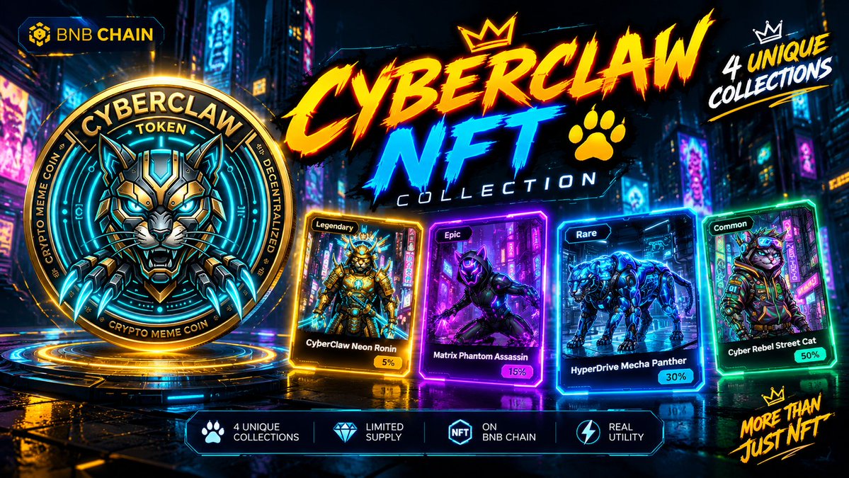 CyberClawOff's tweet photo. Share your ideas about cyber-cats or cool memes in the comments! 👇🐾

 We are launching the Genesis NFT mint for the $CLAW token: 100% of the spent tokens are permanently burned (sent to the 0x000...dEaD address) 
 🔥 The best comment will be pinned, and its author will receive special status in the community! 
🟢 100% of liquidity (LP) permanently burned 
🟢 0% buy tax / 0% sell tax 
🟢 Trading on PancakeSwap Show us what you've got! ⚔️🐈‍⬛ 
#CYBERCLAW #BNBChain #BSC #MemeCoin #CryptoGem
