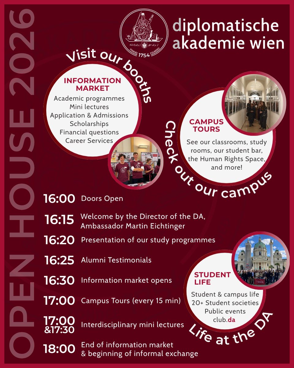 DA_vienna's tweet photo. We are happy to announce our upcoming event:

𝗢𝗣𝗘𝗡 𝗛𝗢𝗨𝗦𝗘 𝟮𝟬𝟮𝟲
𝗢𝗻 𝗧𝗵𝘂𝗿𝘀𝗱𝗮𝘆, 𝟮𝟲 𝗡𝗼𝘃𝗲𝗺𝗯𝗲𝗿 𝟮𝟬𝟮𝟲, 𝟭𝟲:𝟬𝟬-𝟭𝟴:𝟬𝟬𝗵

at our campus in the Favoritenstraße 15a, 1040 Vienna.

Sign up here: https://t.co/DC5kbgBGcj https://t.co/qU8UmKalkT
