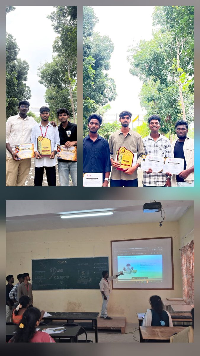 rvscet_cbe's tweet photo. 🌟 Champions aren't born, they're made! 🌟

Huge congratulations to our III CSE A students for clinching First Place in Paper Presentation and Technical Quiz at the National Level Technical Symposium, Sri Sai Rangathar Engineering College! 🏆

#Inspiration #HardWorkPaysOff https://t.co/TK73N5NUUn
