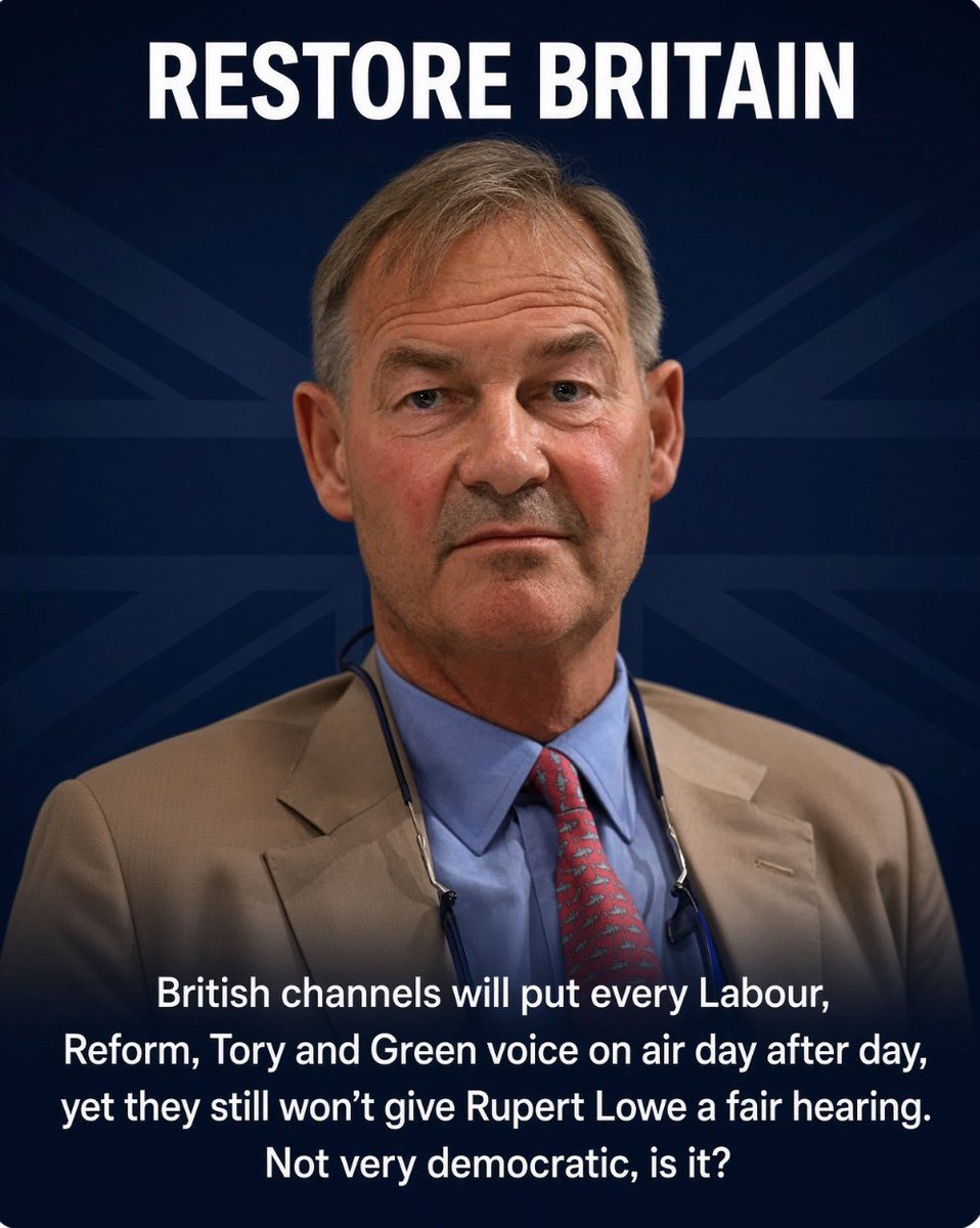 TheFedUpDad_'s tweet photo. Labour have - BBC News
Reform have - GB News
Conservatives have - The Telegraph
Greens have - The Guardian 

Restore has - X https://t.co/aFwF6L9g1H