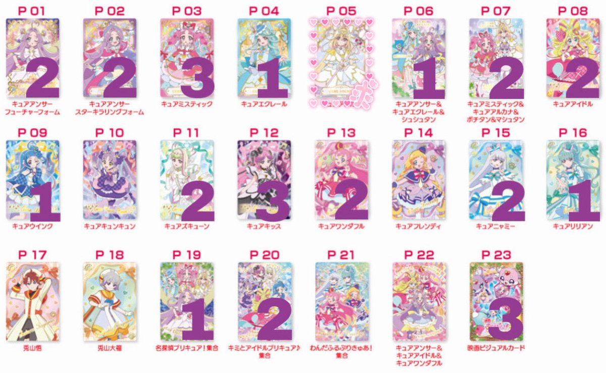 riyuu_44's tweet photo. 【交換・譲渡】プリキュア キラキラトレーディングコレクションガム 1 2 うらないカード キラキラカード グミ

譲:画像のもの
求:画像5枚目>定価+送料

検索からでもお気軽にお声がけ下さい🙇‍♀️ https://t.co/K56qkYnXfK