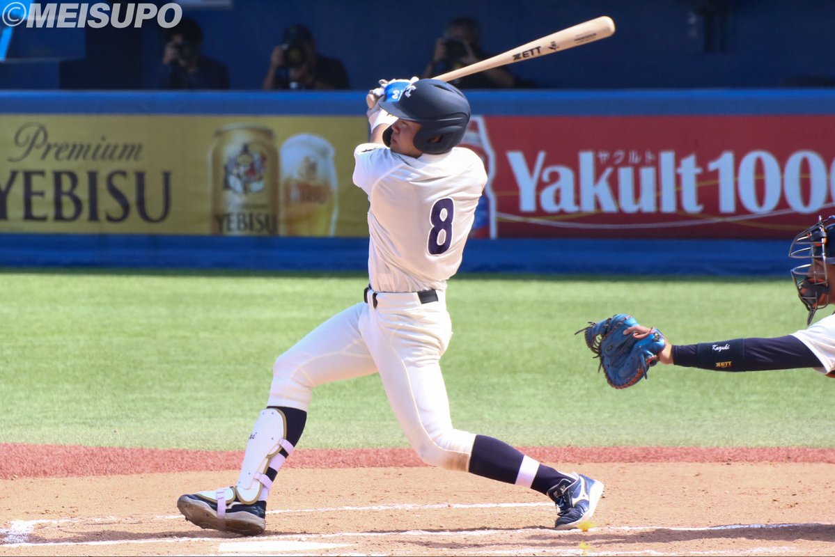 meisupobaseball's tweet photo. ⚾︎法大１回戦𝗣𝗹𝗮𝘆𝗯𝗮𝗰𝗸⚾︎

１点ビハインドで迎えた３回裏、 #田上夏衣 選手に今季３本目の本塁打が出ました✨

#meiji #big6 #明治 #東京六大学 #六大学野球 #野球 #繋げ。 #広陵 https://t.co/XLbQApncoq