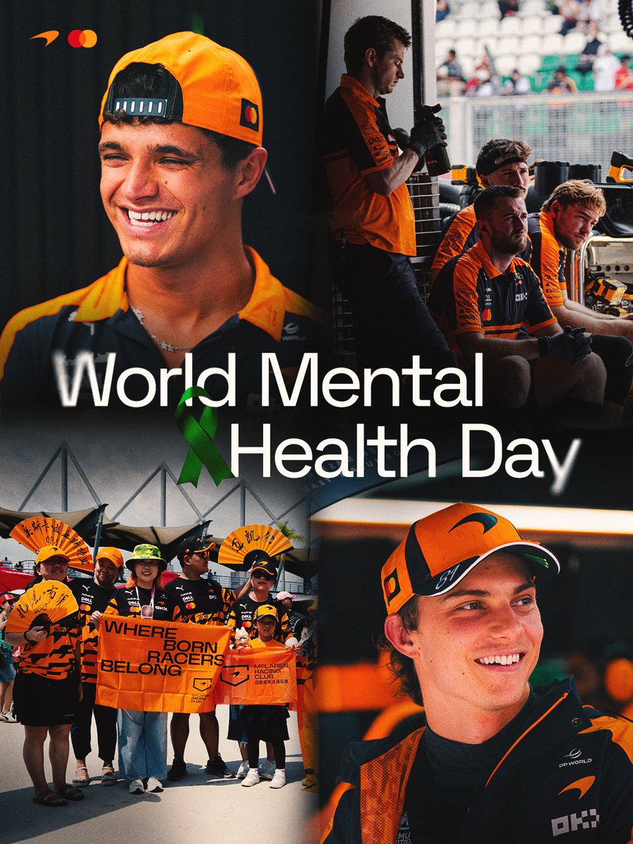 McLarenF1's tweet photo. For this year's World Mental Health Day, and in partnership with the Mental Health Foundation, the McLaren team shares the key things that support their mental health on and off the track 🧡

#McLarenF1 | @mentalhealth https://t.co/Edqs7lDUUc
