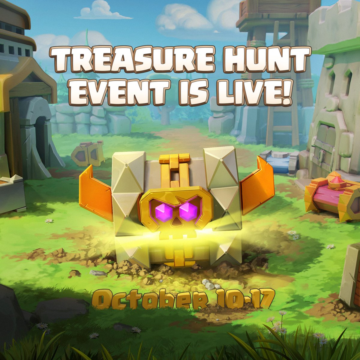 ClashofClans's tweet photo. The hunt is on! 🔎

Collect Chests in battle for a chance at epic rewards until October 17th, 8 AM UTC. Available for Town Hall 3+. https://t.co/Y9vwHo11WV