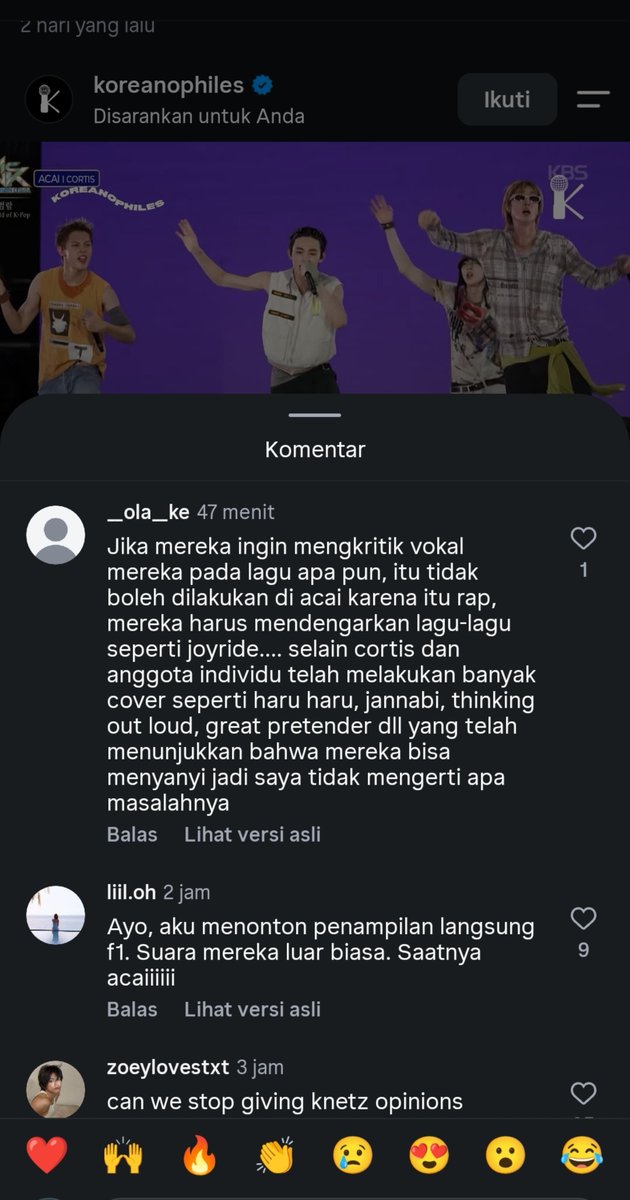 Ccortismartin20's tweet photo. Bahkan orang yang menonton dan mendengarkan langsung di music Bank barcelona tidak ada yang masalah dengan suara mereka, penonton f1 pun seperti itu,aku sudah bilang cortis punya jalan sendiri untuk selalu berusaha menjadi yang terbaik ❤ https://t.co/G6mVFBiHvE