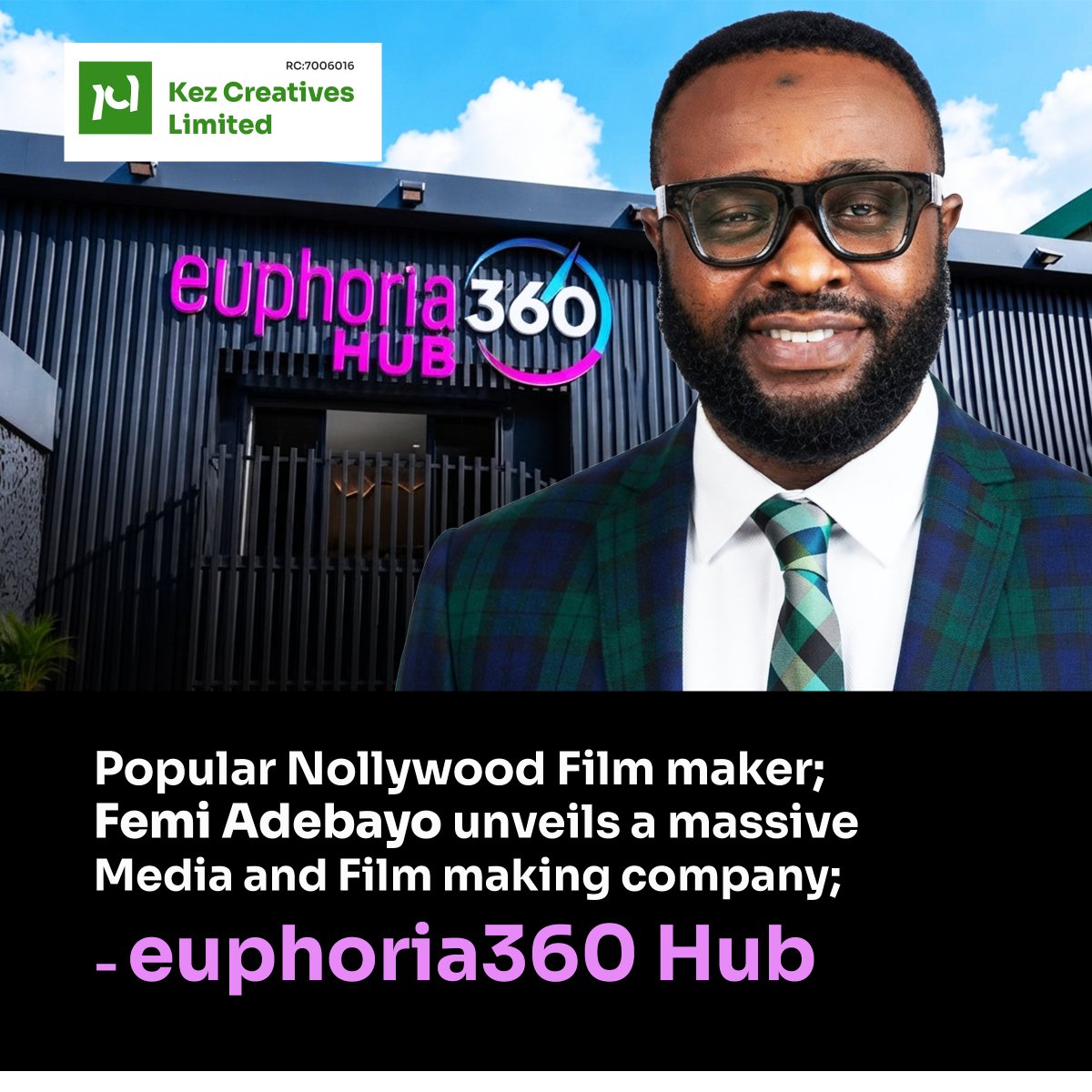 kezcreativesltd's tweet photo. Nollywood filmmaker Femi Adebayo officially introduced a landmark addition to Nigeria’s entertainment landscape with the opening of Euphoria360 Hub in Oregun, Ikeja, Lagos. 

The facility represents a significant investment in local infrastructure, designed to serve as an https://t.co/iI7B1TBcUB