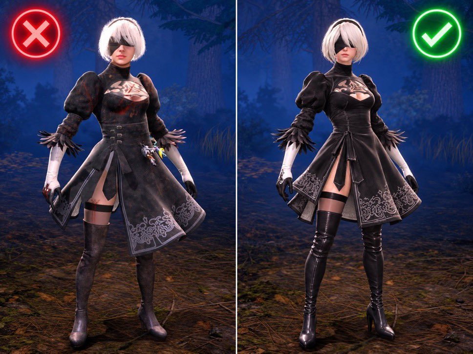 Pirat_Nation's tweet photo. Chuds win again, Dead by Daylight is changing Feng Min’s Legendary outfit after community backlash.

The devs have confirmed that the 2B-inspired outfit will receive adjustments to make it look closer to the original character from NieR:Automata.

The changes are planned for a future bug-fix patch, with the second patch mentioned as a possibility, no confirmed release date yet.

It looks like complain and bullying these companys works