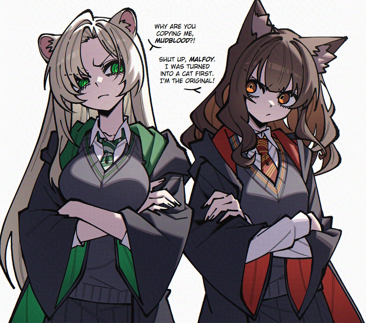 Dryegen046's tweet photo. Ferret and cat https://t.co/3tEKStIgVY