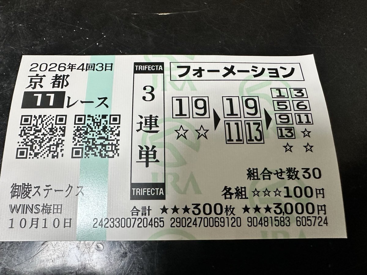 sabothebar's tweet photo. 2月以来の、何の予定もない休日。お散歩がてら、久しぶりに馬券買ってみたw もちろんダート1800m。10人気「9」が飛んできたから、当たるんけ？と思ったが、惜しくもなんともなかった…驚いたのは、ドキドキもワクワクもなく、ふーんってだけ。博徒として生きてきた筈が、ただの終わった人だった。 https://t.co/Vj7beTBZXS
