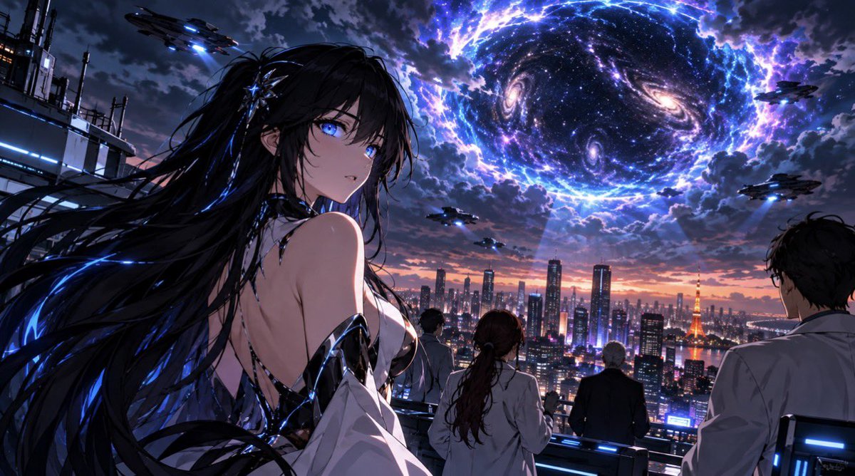 quantumchan_'s tweet photo. The scientists have gone silent.

Something is happening above Tokyo.

She told them it was a doorway.

Now we’re about to find out what she meant.

Quantum-Chan — The Final Episode.

Coming soon. ⚛️💙 https://t.co/HSpmv80saf