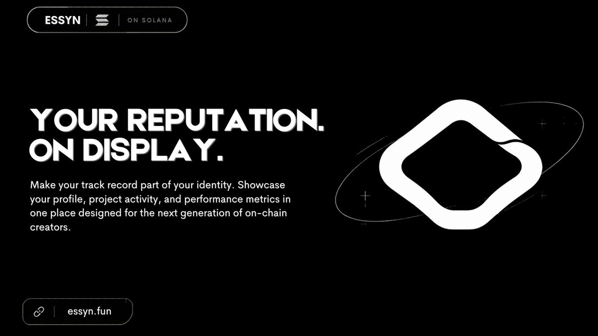 Essyn_fun's tweet photo. Showcase your success. 
Elevate your reputation. 
This is on-chain verification. https://t.co/fL78LALX2W