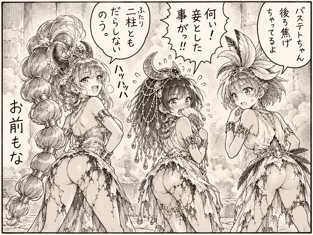 ToshiG16689's tweet photo. #AI生成イラスト　世界神話の女神達
今日アップした女神ーズの後日談をオマケ漫画化。いわゆるお色気ハプニング。 https://t.co/VimkdduNJI