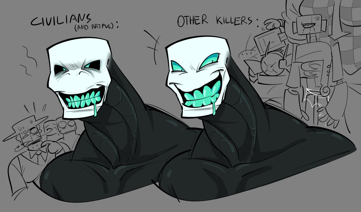 R4GECABRA's tweet photo. i still haven't decided if i want to draw more silly pursuer face or more creepy, considering to use both depending on situation https://t.co/TorD1z0SkS