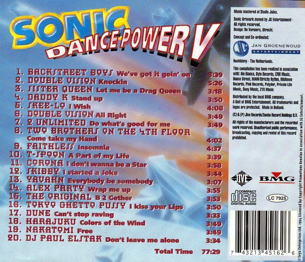 classoneradaily's tweet photo. Club Chaos got me thinking about the Sonic Dance Power albums, which had…. interesting track lists https://t.co/PpB6qpgLxd