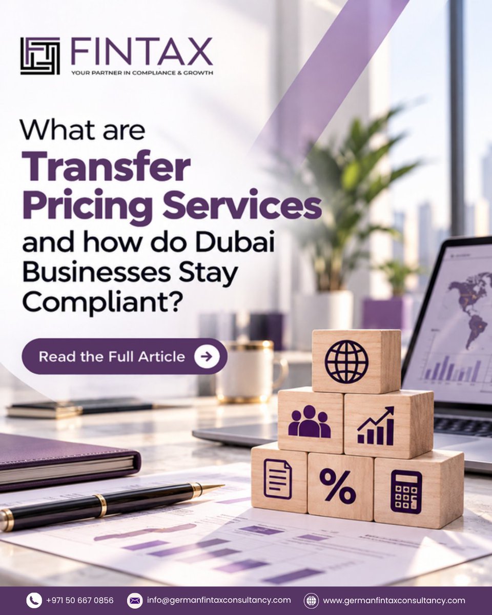 germanfintax's tweet photo. Is your Dubai business compliant with UAE Transfer Pricing regulations? Discover how transfer pricing services, benchmarking &amp; proper documentation can help businesses manage compliance risks.
Read More: https://t.co/kBWBPESnm1
#TransferPricing #UAECorporateTax #DubaiBusiness https://t.co/K2MJdyzfKD